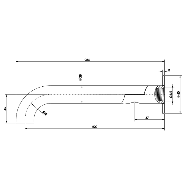 Bella Vista Mica Swivel Bath Spout – Curved, Black image
