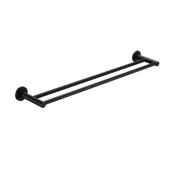 Bella Vista Mica 600mm Double Towel Rail - Matte Black