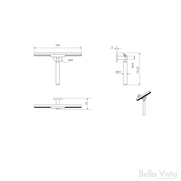 Bella Vista Mica Glass Squeegee - Brushed Nickel