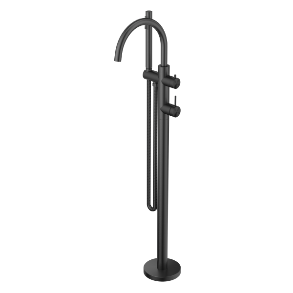 Bella Vista Mica Floorstanding Bath Spout with Mixer and Handshower - Gunmetal