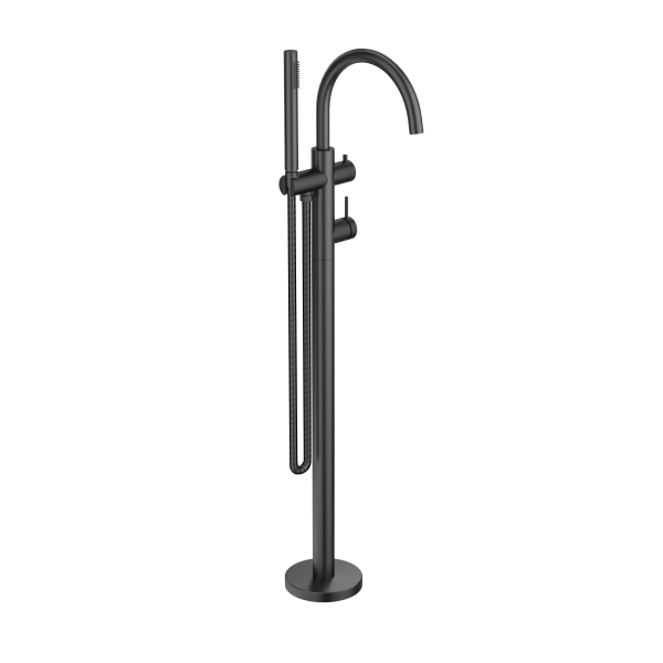 Bella Vista Mica Floorstanding Bath Spout with Mixer and Handshower - Gunmetal