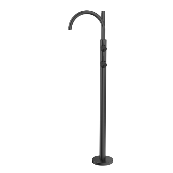 Bella Vista Mica Floorstanding Bath Spout with Mixer and Handshower - Gunmetal