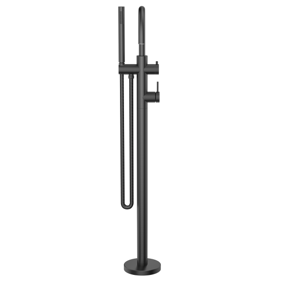Bella Vista Mica Floorstanding Bath Spout with Mixer and Handshower - Gunmetal