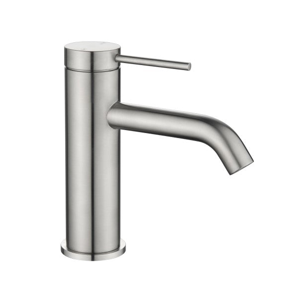 Bella Vista Mica Basin Mixer Curved Spout - Brushed Nickel