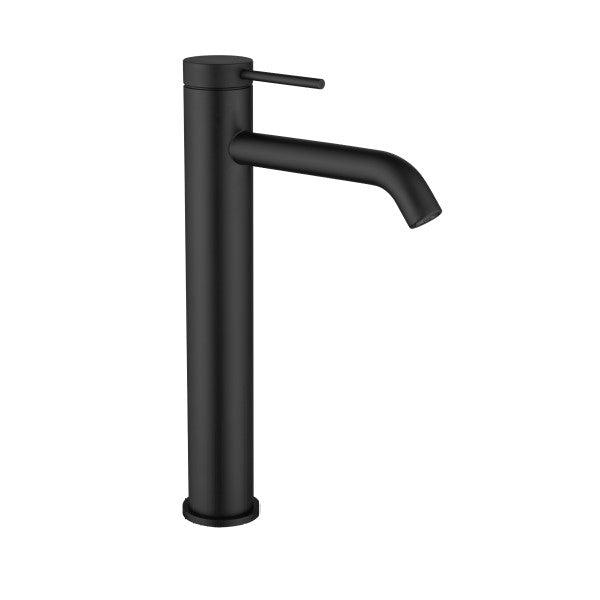 Bella Vista Mica Tall Basin Mixer Curved Spout - Matte Black