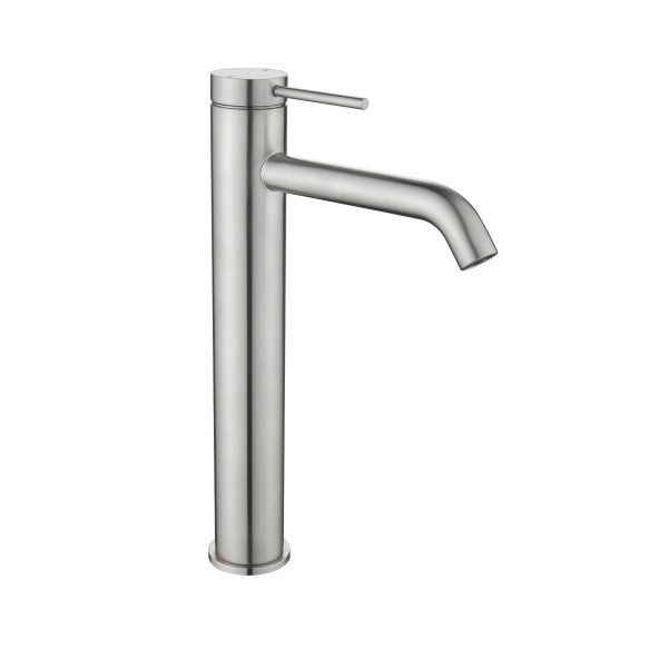 Bella Vista Mica Tall Basin Mixer Curved Spout - Brushed Nickel