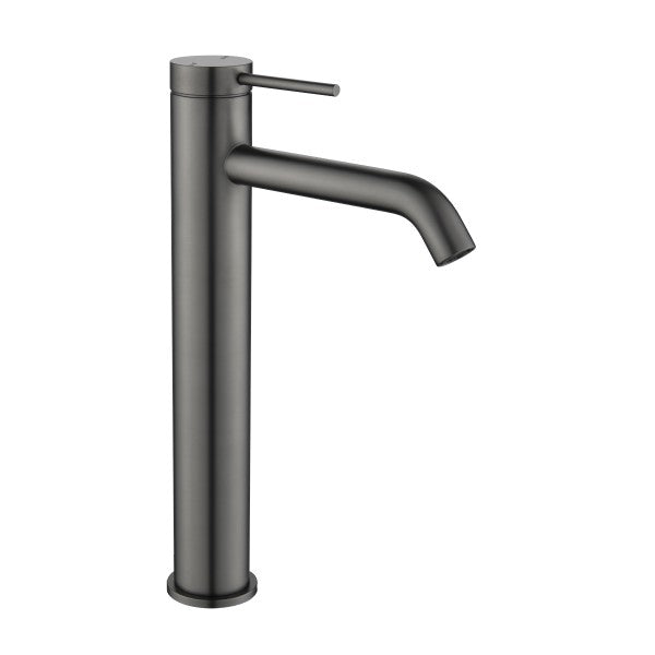 Bella Vista Mica Tall Basin Mixer Curved Spout - Gunmetal