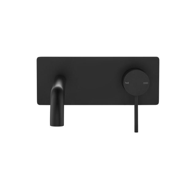 Bella Vista Mica Wall 180mm Basin / Bath Mixer Curved Spout - Matte Black