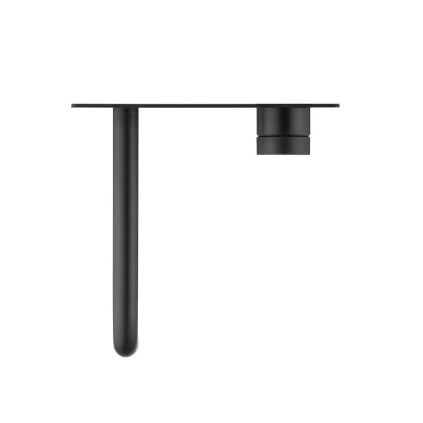 Bella Vista Mica Wall 180mm Basin / Bath Mixer Curved Spout - Matte Black