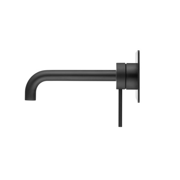 Bella Vista Mica Wall 180mm Basin / Bath Mixer Curved Spout - Matte Black