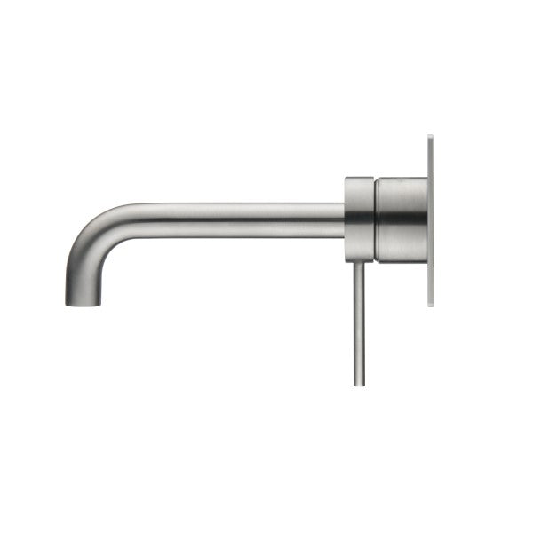 Bella Vista Mica Wall 180mm Basin / Bath Mixer Curved Spout - Brushed Nickel