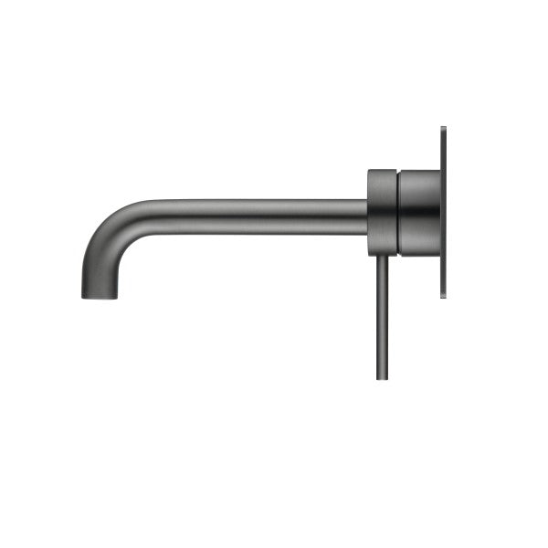 Bella Vista Mica Wall 180mm Basin / Bath Mixer Curved Spout - Gunmetal