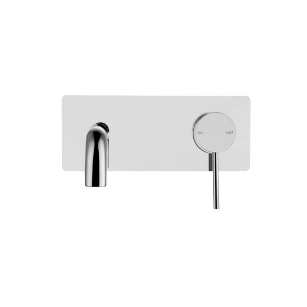 Bella Vista Mica Wall 180mm Basin / Bath Mixer Curved Spout - Chrome