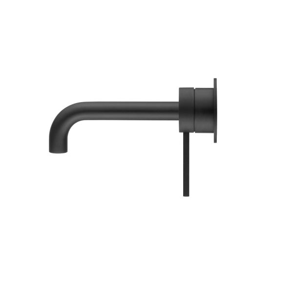 Bella Vista Mica Wall 180mm Basin / Bath Mixer Curved Spout - Matte Black (Seperate Backlate)