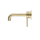 Bella Vista Mica Wall 180mm Basin / Bath Mixer Curved Spout - French Gold (Separate Backlate)