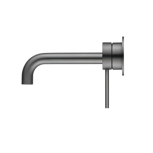 Bella Vista Mica Wall 180mm Basin / Bath Mixer Curved Spout - Gunmetal (Separate Backlate)