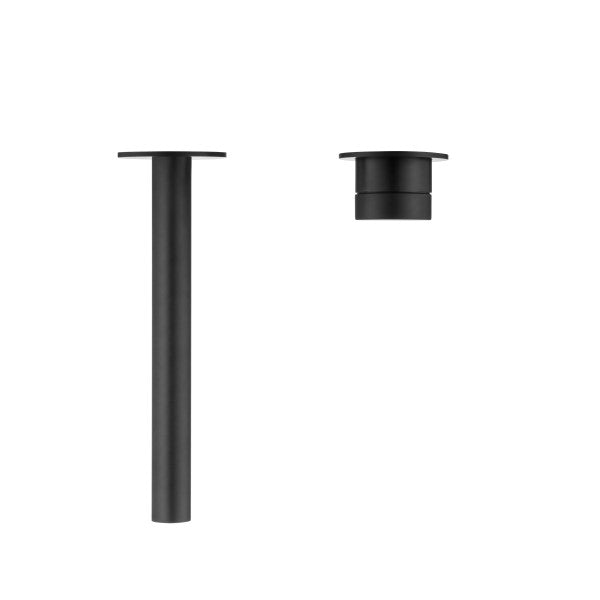 Bella Vista Mica Wall 180mm Basin / Bath Mixer Straight Spout - Matte Black (Seperate Backplate)