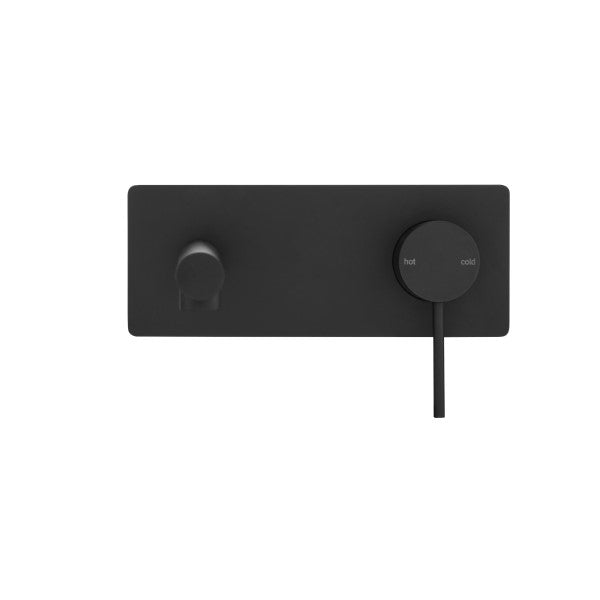 Bella Vista Mica Wall 180mm Basin / Bath Mixer Straight Spout - Matte Black