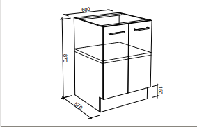 Modular Laundry 600mm Base Cabinet - 2 Doors