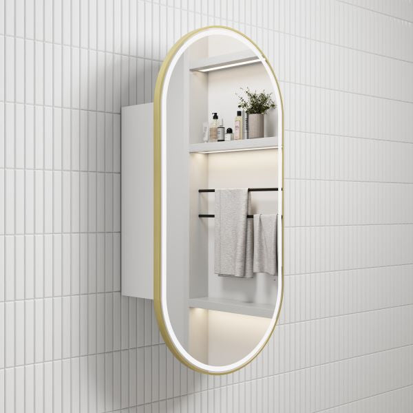Aulic Beau Monde LED Shaving Cabinet - Matte White, Multiple Options