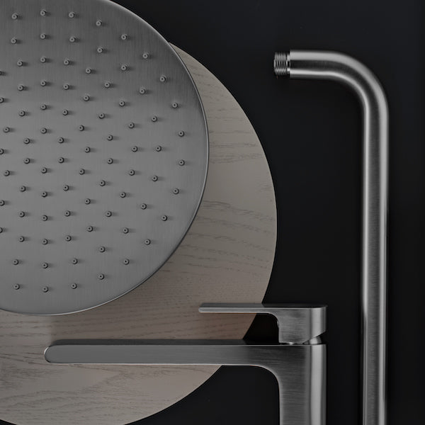 Nero 250mm Round Brass Shower Head Gunmetal Grey // NRROA1001GM