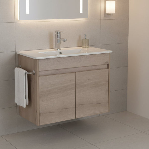 Aulic York 600mm Slim Wall Hung Vanity Unit with Ceramic Top