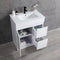 THEBE 750mm Vanity with Slim Ceramic Top, White