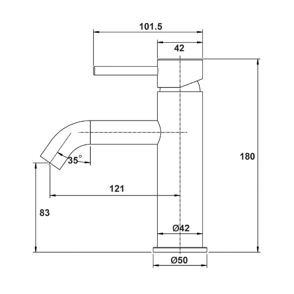 Artline Cold Start Basin Mixer, Brushed Nickel