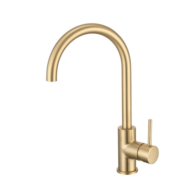 Artline Cold Start Gooseneck Sink Mixer, Brushed Gold