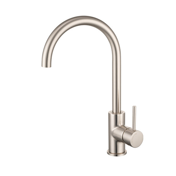 Artline Cold Start Gooseneck Sink Mixer, Brushed Nickel