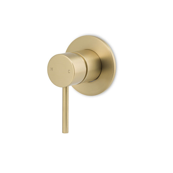 Artline Shower Mixer 80mm Backplate, Brushed Gold