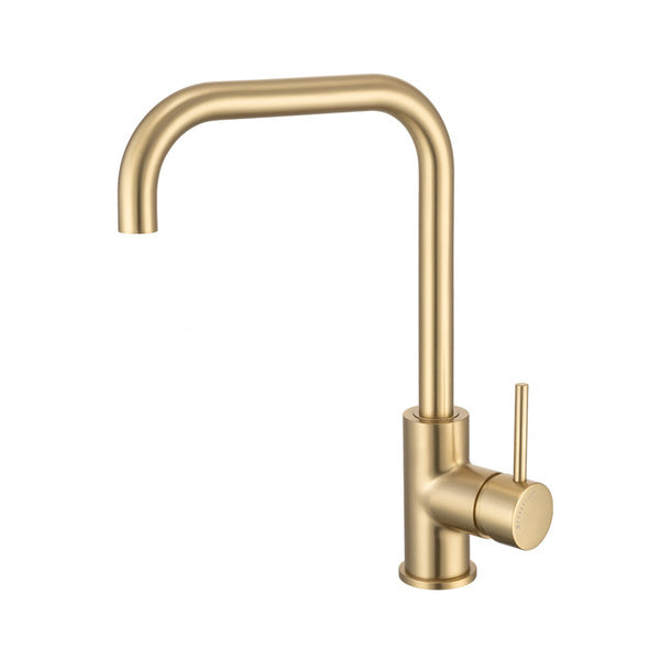 Artline Cold Start Square Neck Sink Mixer, Brushed Gold