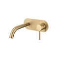 Artline Wall Basin/Bath Mixer with Backplate, Brushed Gold