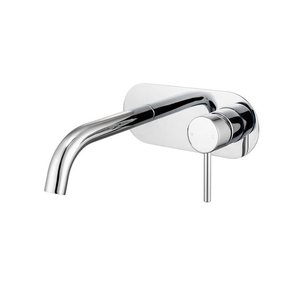Artline Wall Basin/Bath Mixer with Backplate, Chrome