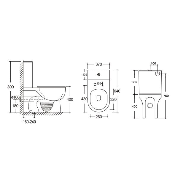Galway Rimless Back To Wall Suite - White