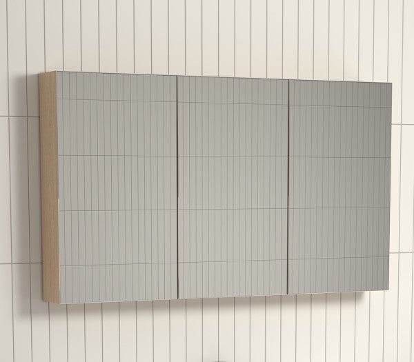 Scenery Pencil Edge Mirrored Shaving Cabinet 1200mm - Soft Oak