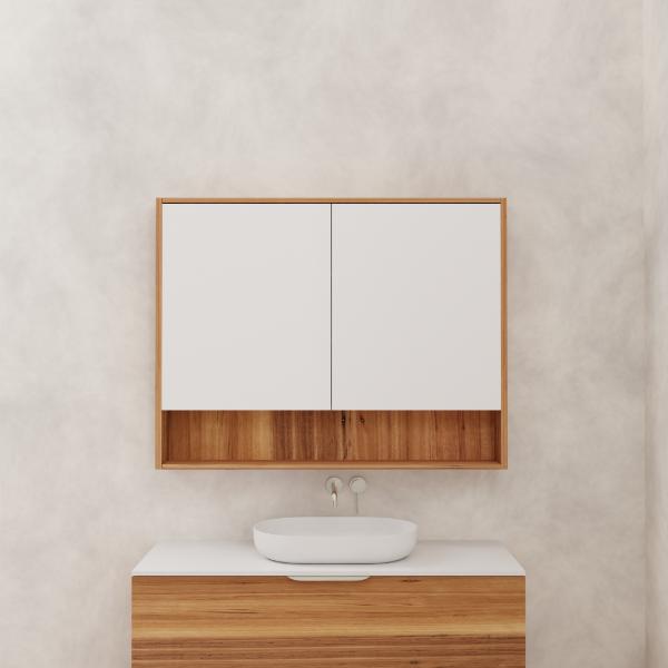 FABF Carini 1200mm Shaving Cabinet Timber Veneer, Blackbutt