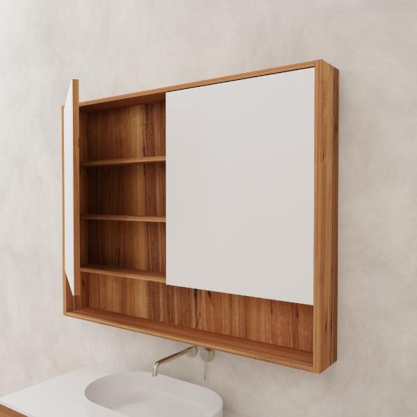 FABF Carini 1200mm Shaving Cabinet Timber Veneer, Blackbutt