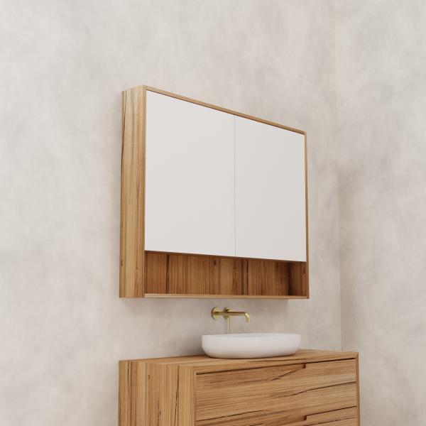 FABF Carini 1200mm Shaving Cabinet Solid Timber, Messmate