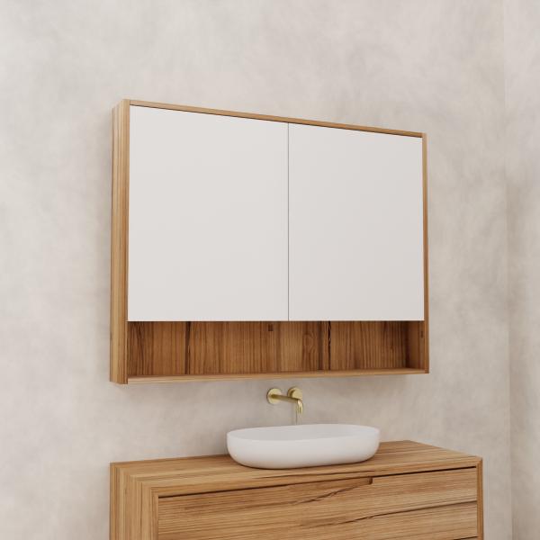 FABF Carini 1200mm Shaving Cabinet Solid Timber, Messmate