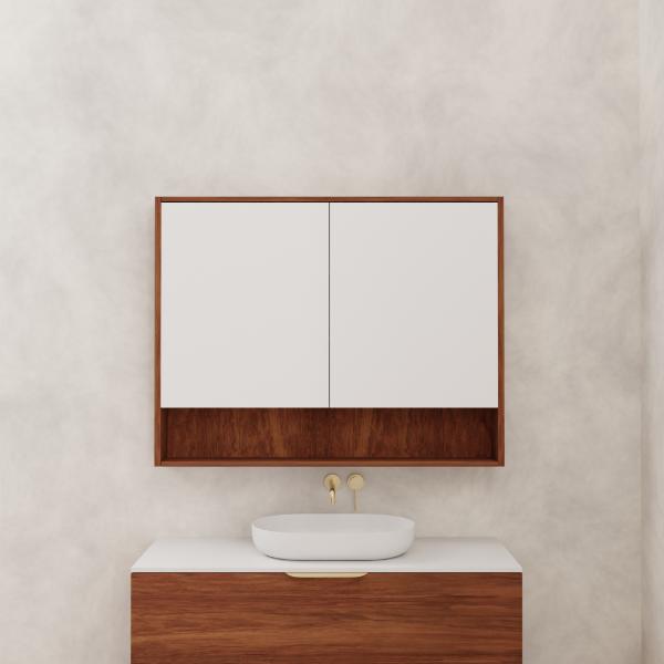 FABF Carini 1200mm Shaving Cabinet Timber Veneer, Tasmanian Blackwood