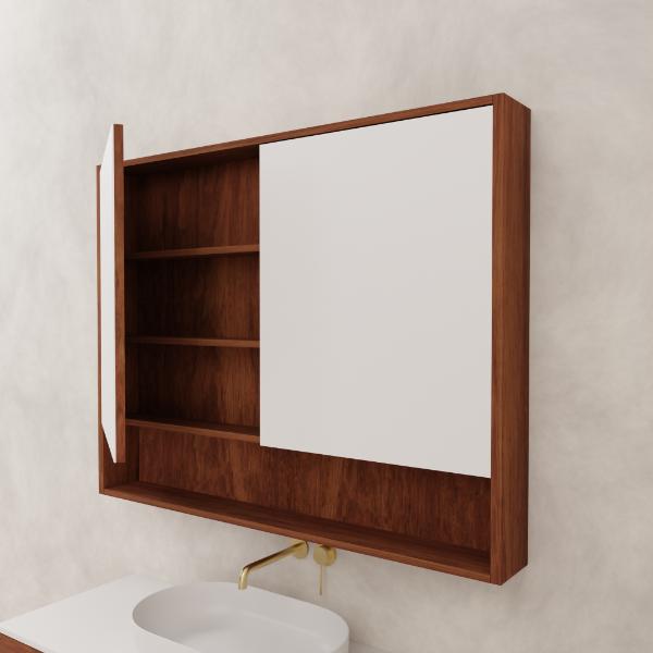FABF Carini 1200mm Shaving Cabinet Timber Veneer, Tasmanian Blackwood