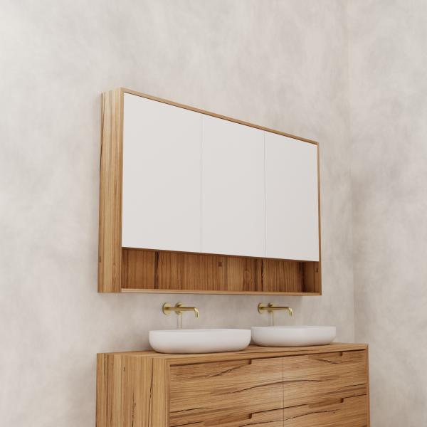 FABF Carini 1500mm Shaving Cabinet Solid Timber, Messmate