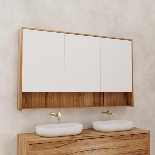 FABF Carini 1500mm Shaving Cabinet Solid Timber, Messmate