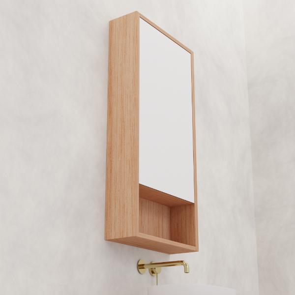 FABF Carini 450mm Shaving Cabinet Solid Timber, Vic Ash