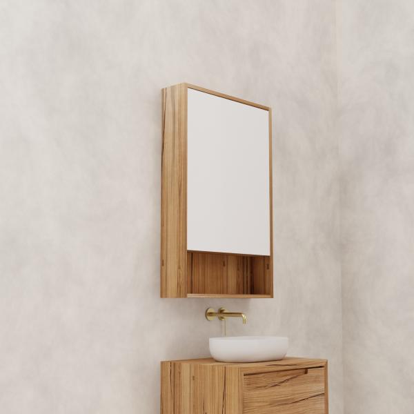 FABF Carini 600mm Shaving Cabinet Solid Timber, Messmate