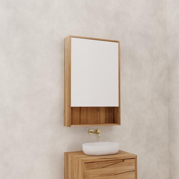 FABF Carini 600mm Shaving Cabinet Solid Timber, Messmate