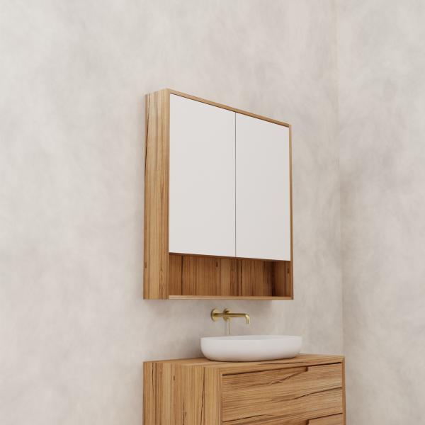 FABF Carini 900mm Shaving Cabinet Solid Timber, Messmate