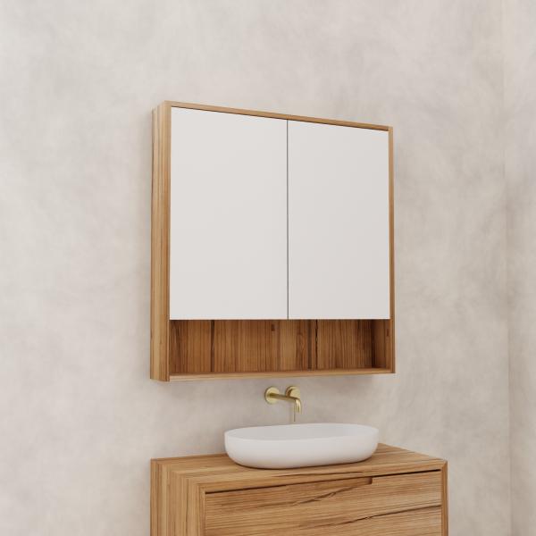 FABF Carini 900mm Shaving Cabinet Solid Timber, Messmate