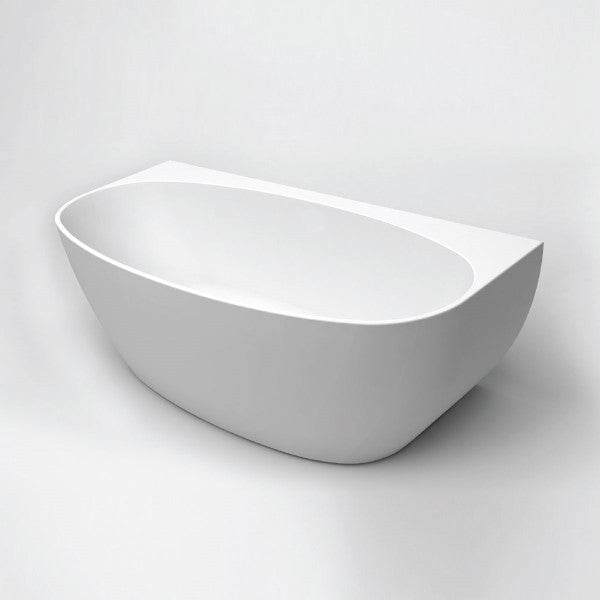 FABF Evelyn Back to Wall Bath, White Gloss 1500mm / 1700mm
